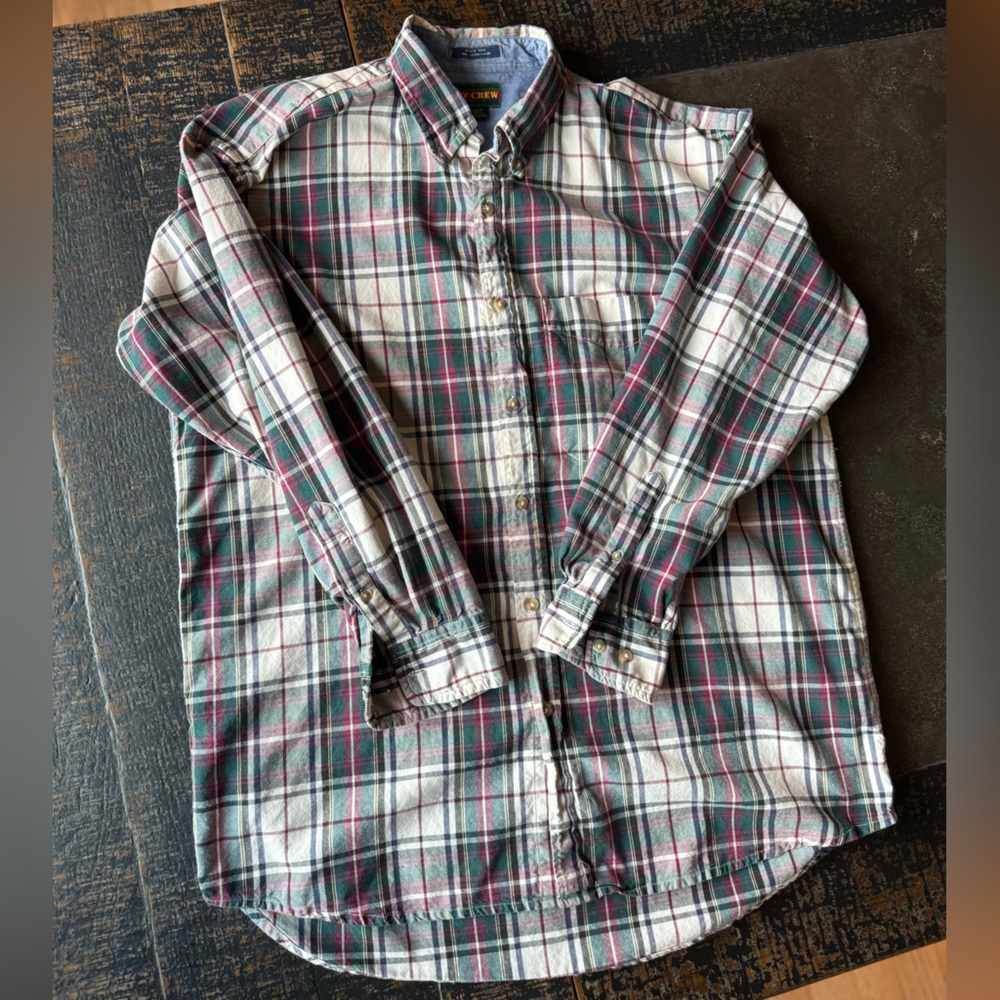 Vtg 90s Ivy Crew Men’s Large Plaid Button Up Shirt Holiday Vintage